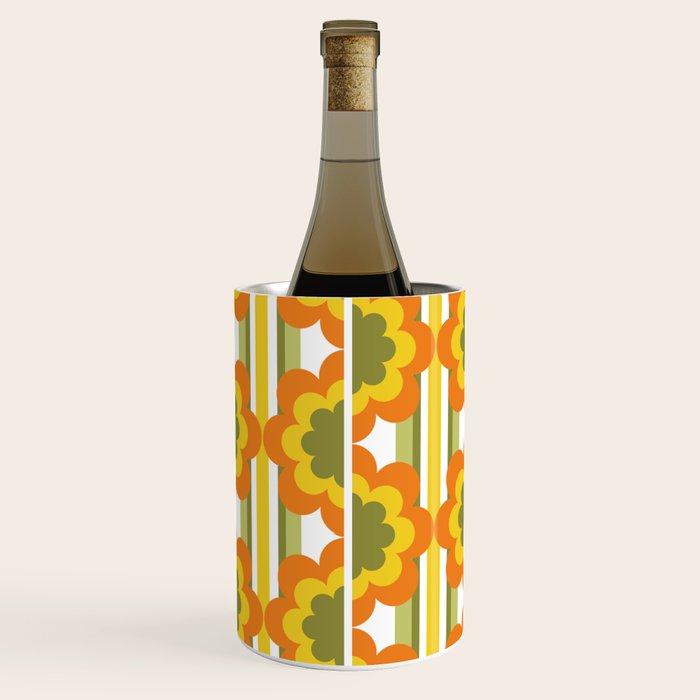 '70's Summer' Orange Yellow Green Wine Chiller Gallery Image 1