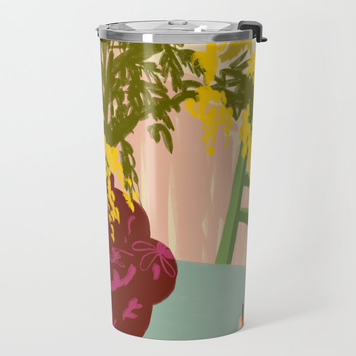 MIMOSAS STILL LIFE Travel Mug Gallery Image 2