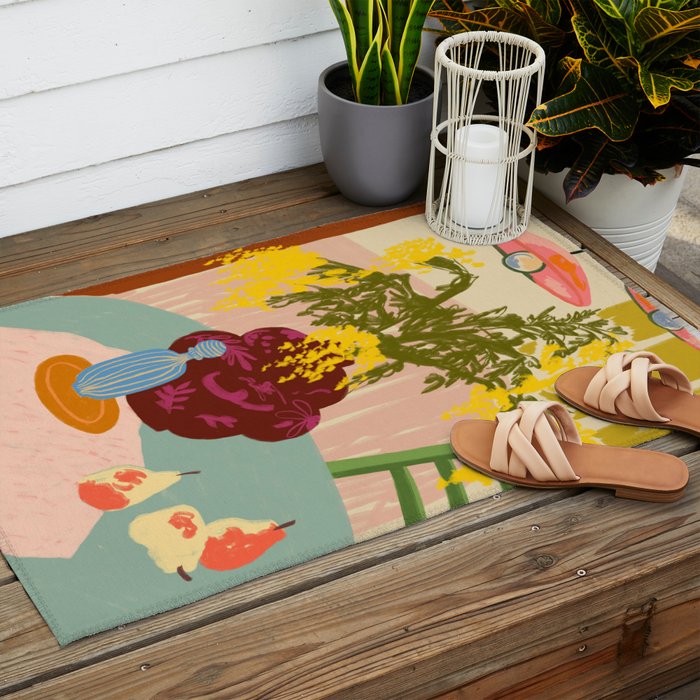MIMOSAS STILL LIFE Outdoor Rug Gallery Image 2