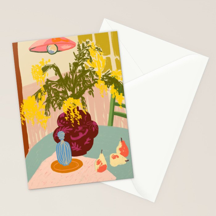 MIMOSAS STILL LIFE Stationery Card Gallery Image 2