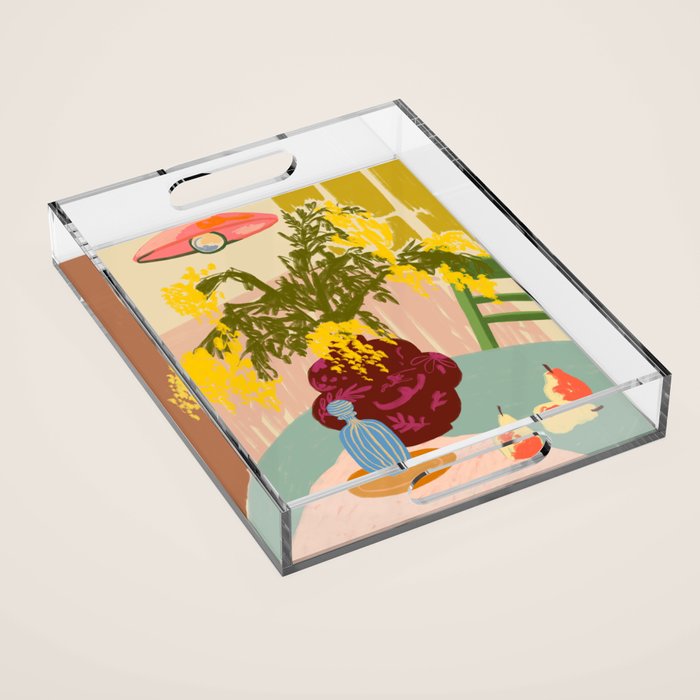 MIMOSAS STILL LIFE Acrylic Tray Gallery Image 1