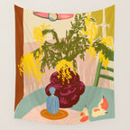 MIMOSAS STILL LIFE Wall Tapestry Gallery Image 4