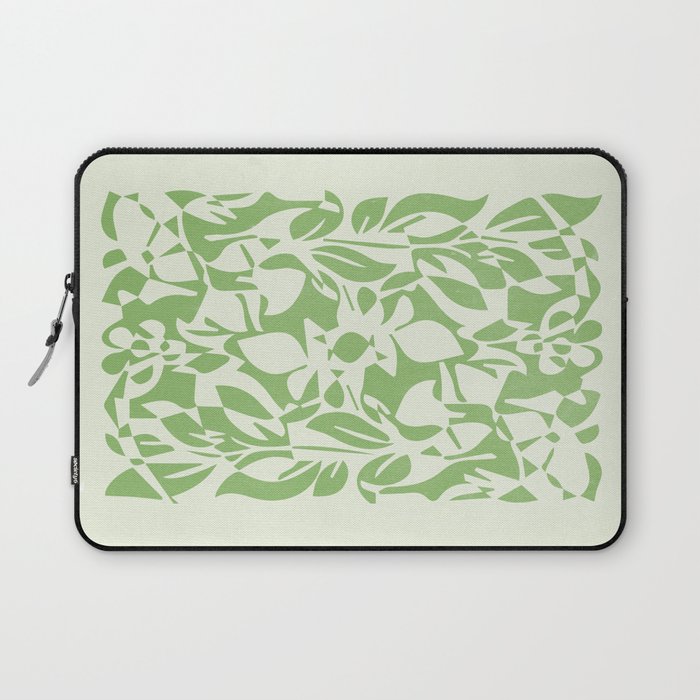 Floral Pattern: Forest Green Edition Laptop Sleeve Gallery Image 1