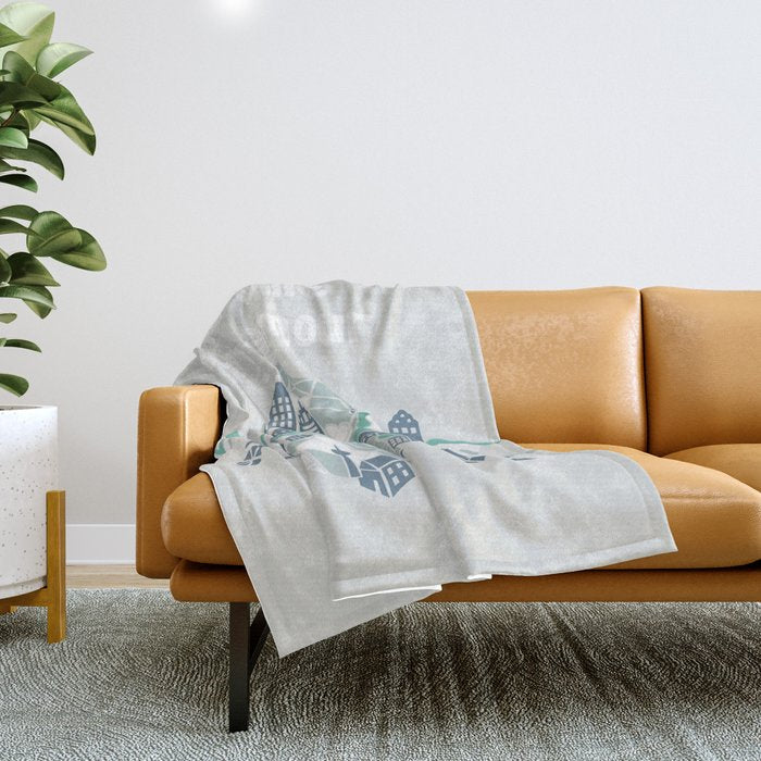 ma ville mon amour; City life collection soft grey  Throw Blanket Gallery Image 1