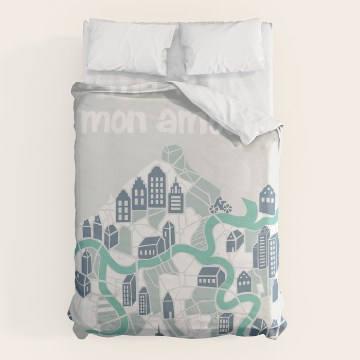 ma ville mon amour; City life collection soft grey  Duvet Cover Gallery Image 6