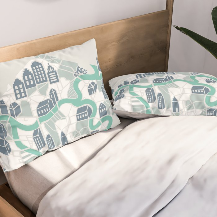 ma ville mon amour; City life collection soft grey  Pillow Sham Gallery Image 2