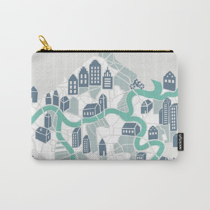 ma ville mon amour; City life collection soft grey  Carry All Pouch Gallery Image 1