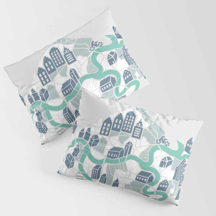 ma ville mon amour; City life collection soft grey  Pillow Sham Gallery Image 1