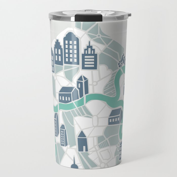 ma ville mon amour; City life collection soft grey  Travel Mug Gallery Image 1