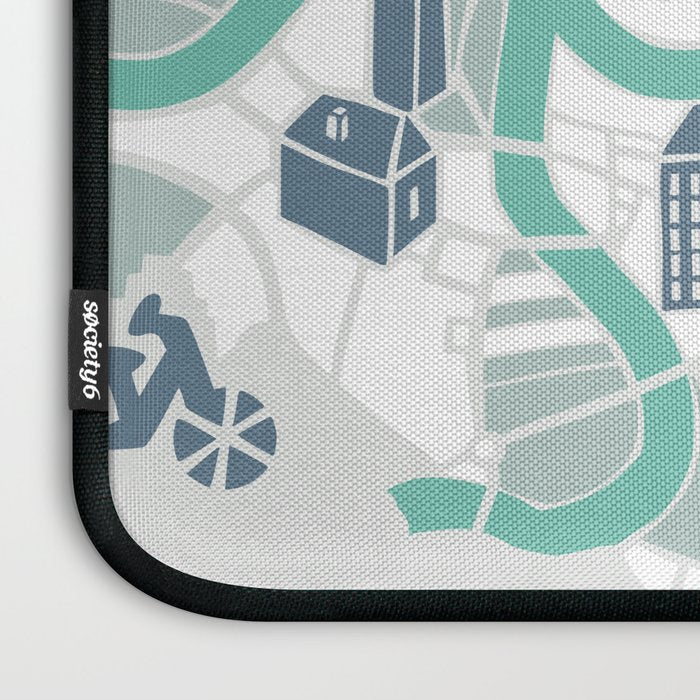 ma ville mon amour; City life collection soft grey  Laptop Sleeve Gallery Image 3