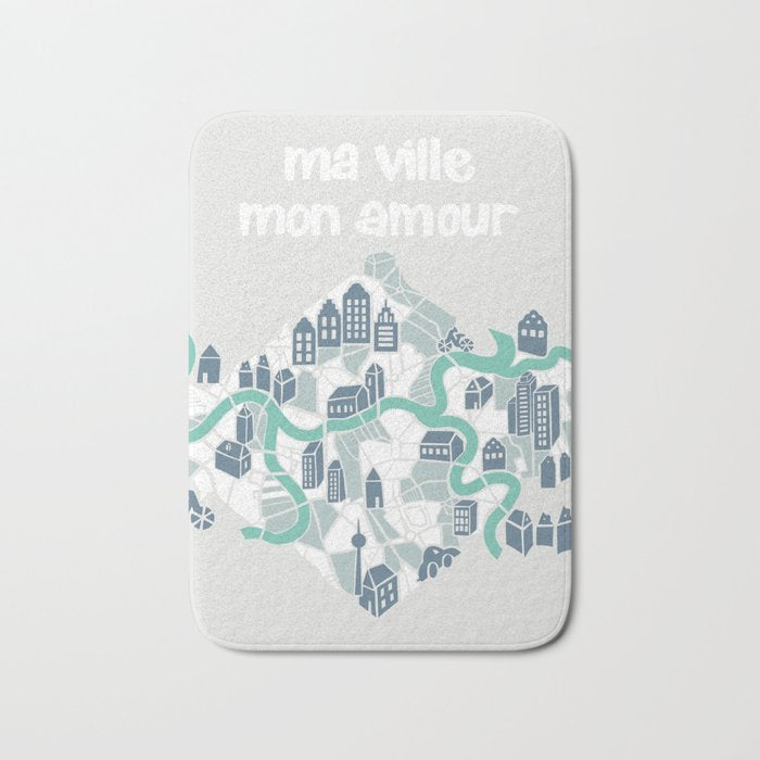 ma ville mon amour; City life collection soft grey  Bath Mat Gallery Image 1