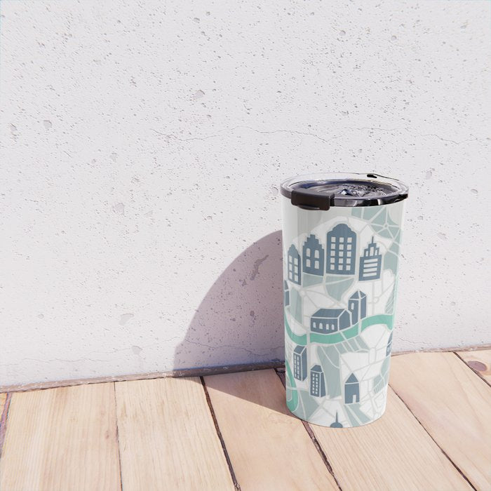 ma ville mon amour; City life collection soft grey  Travel Mug Gallery Image 4