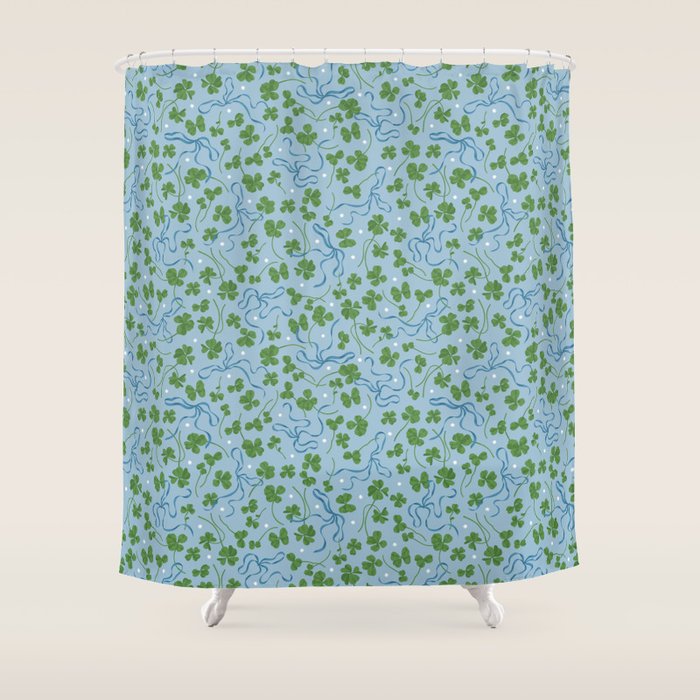 Clover Ribbon Shower Curtain Gallery Image 1