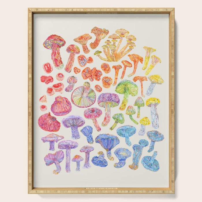 Wild Mushroom Rainbow - Neutral Serving Tray Gallery Image 1