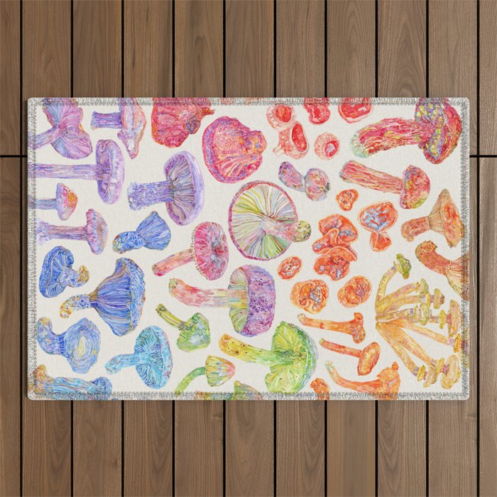Wild Mushroom Rainbow - Neutral Outdoor Rug Gallery Image 1