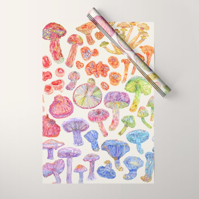 Wild Mushroom Rainbow - Neutral Wrapping Paper Gallery Image 1