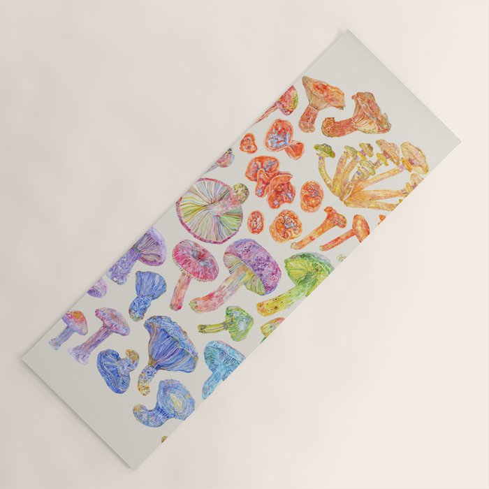 Wild Mushroom Rainbow - Neutral Yoga Mat Gallery Image 1