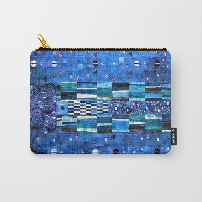 Gustav Klimt Stoclet Frieze, Blue Carry All Pouch Gallery Image 1