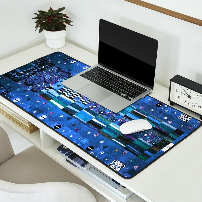 Gustav Klimt Stoclet Frieze, Blue Desk Mat Gallery Image 2