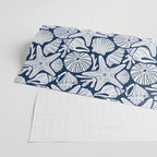 Ocean Floor Nautical Shells Navy Blue Wrapping Paper Gallery Image 2
