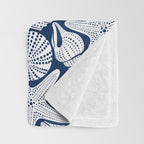 Ocean Floor Nautical Shells Navy Blue Throw Blanket Gallery Image 3