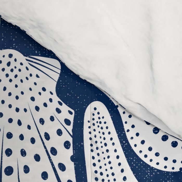 Ocean Floor Nautical Shells Navy Blue Comforter Gallery Image 4