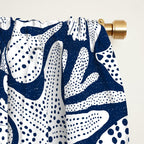 Ocean Floor Nautical Shells Navy Blue Window Curtain Gallery Image 2