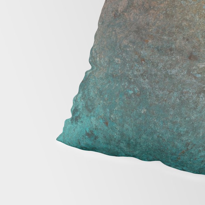 Teal and Copper Rust in Vintage Aesthetic Grunge Pillow Sham Gallery Image 4