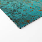 Teal and Copper Rust in Vintage Aesthetic Grunge Welcome Mat Gallery Image 2