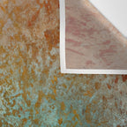 Teal and Copper Rust in Vintage Aesthetic Grunge Wall Tapestry Gallery Image 3