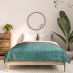 Teal and Copper Rust in Vintage Aesthetic Grunge Comforter Gallery Image 3