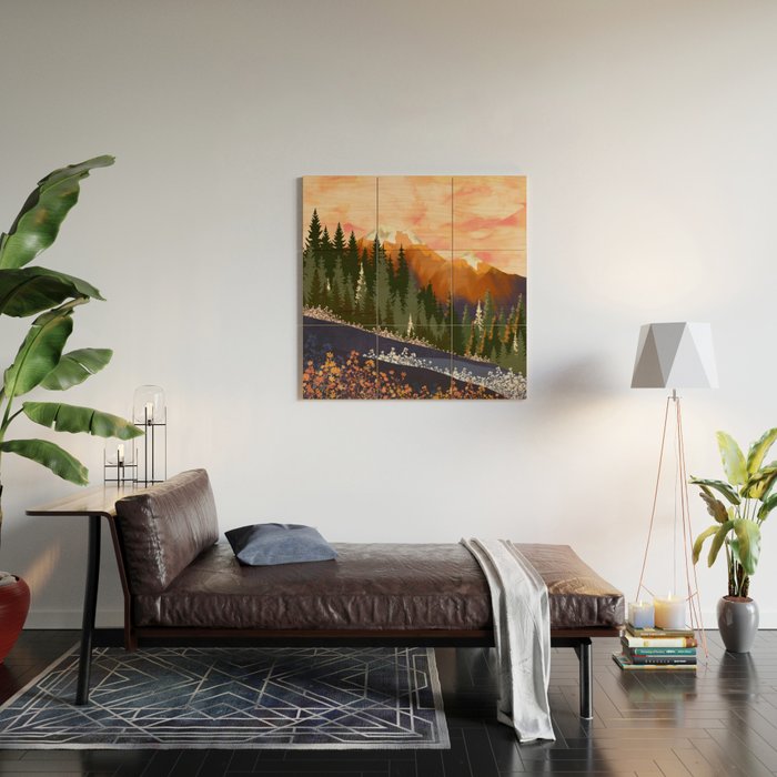 Mountain Dusk Wood Wall Art Gallery Image 2