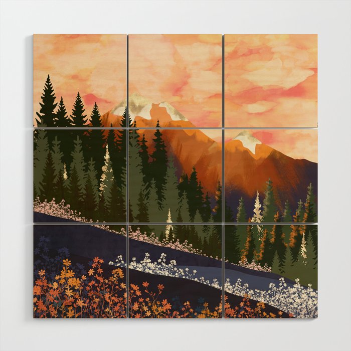 Mountain Dusk Wood Wall Art Gallery Image 1