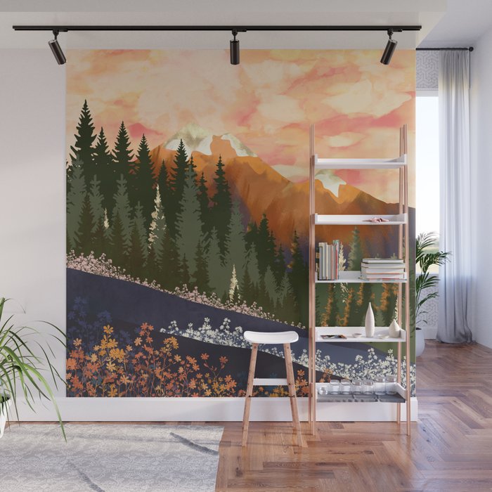 Mountain Dusk Wall Mural Gallery Image 1