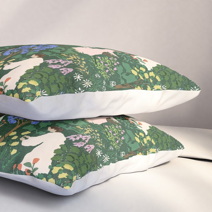 Ladies working in the garden Pillow Sham Gallery Image 3