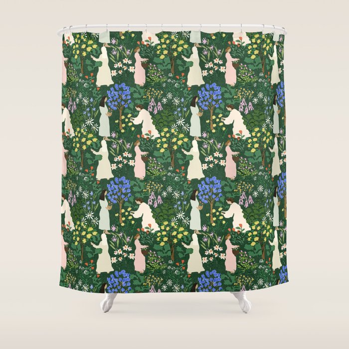 Ladies working in the garden Shower Curtain Gallery Image 1