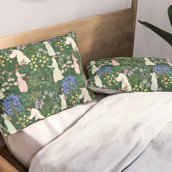 Ladies working in the garden Pillow Sham Gallery Image 2