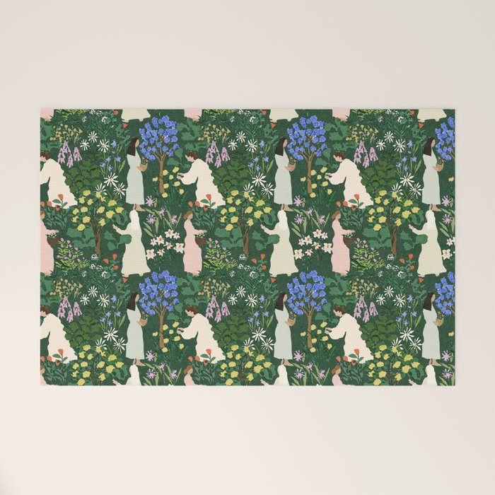 Ladies working in the garden Welcome Mat Gallery Image 1