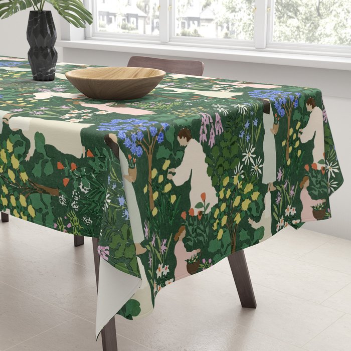 Ladies working in the garden Tablecloth Gallery Image 3