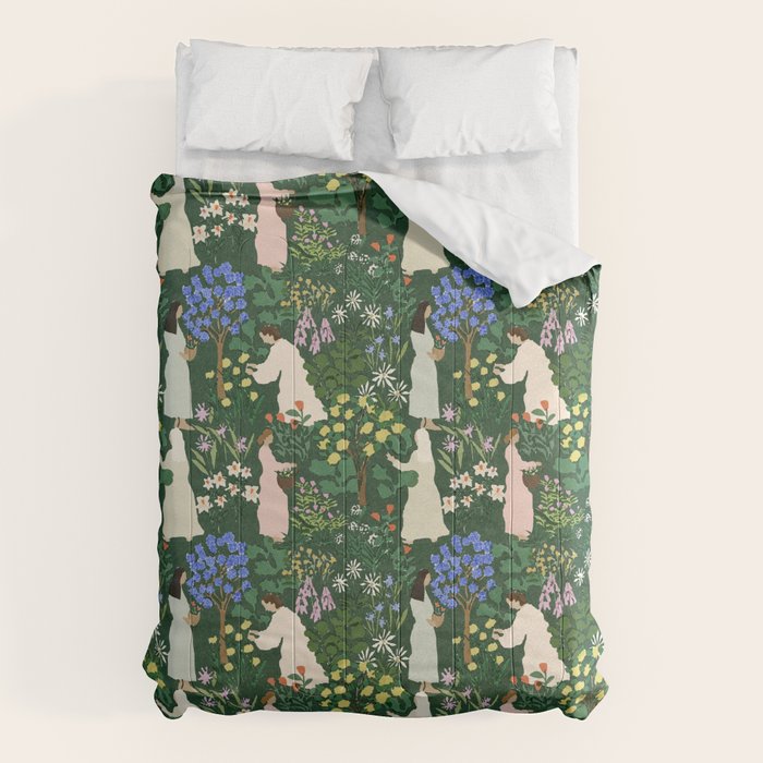 Ladies working in the garden Comforter Gallery Image 6