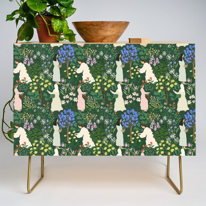 Ladies working in the garden Credenza Gallery Image 1