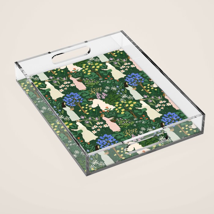 Ladies working in the garden Acrylic Tray Gallery Image 1