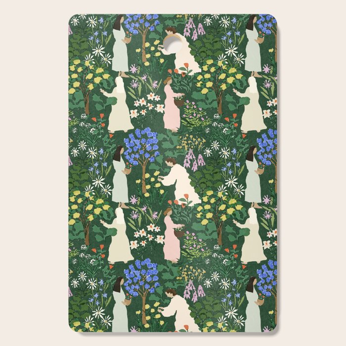 Ladies working in the garden Cutting Board Gallery Image 1