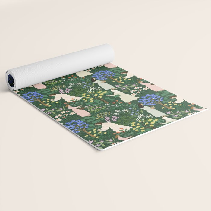 Ladies working in the garden Yoga Mat Gallery Image 2