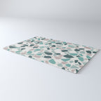 Festive, Terrazzo Mosaic Pattern, Teal, Green, Sage, Dusky Pink Rug Gallery Image 3
