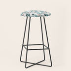 Festive, Terrazzo Mosaic Pattern, Teal, Green, Sage, Dusky Pink Stool Gallery Image 1