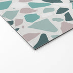 Festive, Terrazzo Mosaic Pattern, Teal, Green, Sage, Dusky Pink Welcome Mat Gallery Image 2