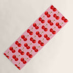Y2K Cherries - Pink Pattern Large Yoga Mat Gallery Image 1