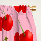 Y2K Cherries - Pink Pattern Large Window Curtain Gallery Image 2