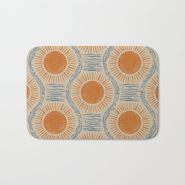 Boho Sun and Sea Vintage Ogee Bath Mat Gallery Image 1